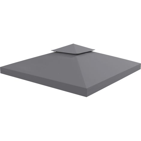 Rideau de Ricambio pour Tonnelle 3x3m 2 Niveaux Résistant UV Gris Scuro