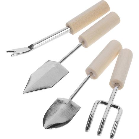 Outil de jardinage miniature 4 pièces, compact et sûr, conçu pour le jardinage extérieur, adapté aux adultes et aux enfants. (1/5)