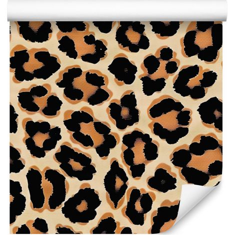 Tierfelltapete Schwarz, Gold und Creme für Wohn- und Schlafzimmer 50x1000 (1/5)