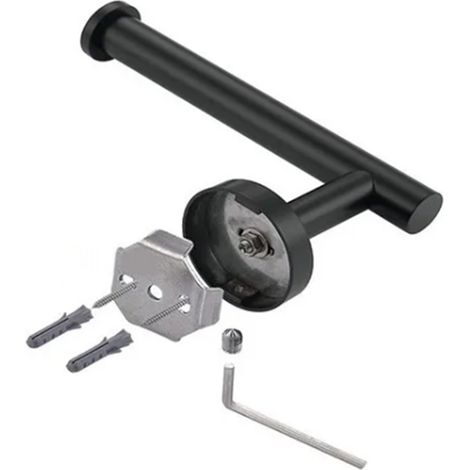 Porte-essuie-tout cylindrique en acier inoxydable noir mat, étagère suspendue pour la maison