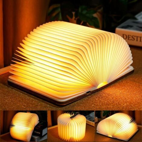 Lampe Livre Led Pliante RGB, Lampes d'ambiance 2500mAh Rechargeable USB-C, Idéal Décoration de Nuit Maison et chambre, Cadeau (1/4)