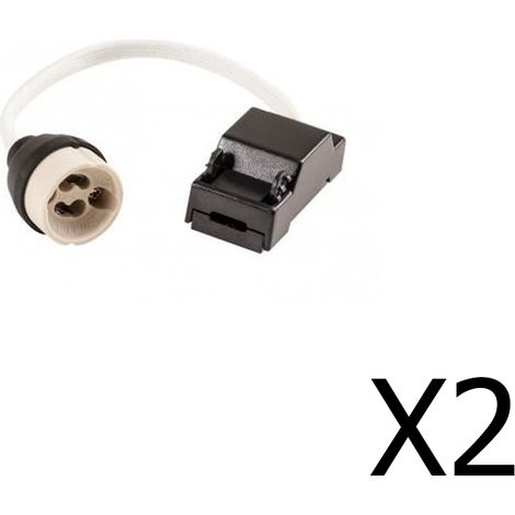Pack 2 Douilles GU10 céramique avec connecteur rapide, longueur de fil 15 cm