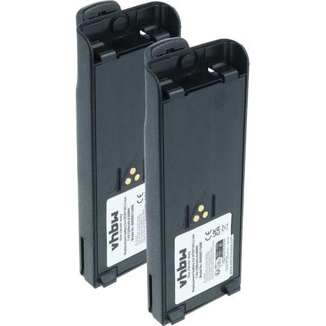 vhbw 2x Akku Ersatz für Motorola NTN7144, NTN7144CR, NTN7144B, NTN7144A für Funkgerät, Walkie Talkie (1200 mAh, 7,4 V, Li-Ion)