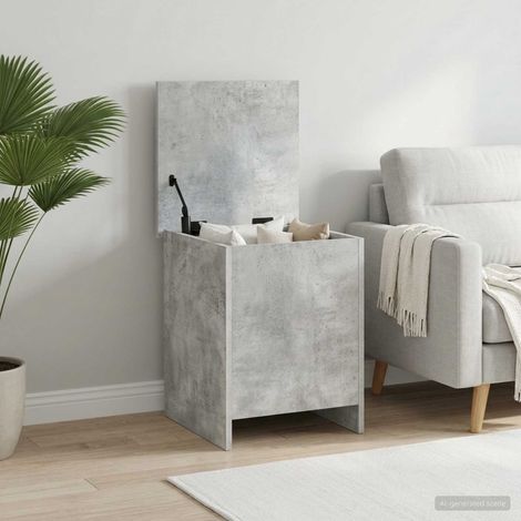 vidaXL Coffre de rangement avec stockage Gris béton 40 x 40 x 50 cm