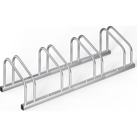 Aparcabicicletas para 4 bicicletas, interior/exterior, 120 x 32 x 27 cm (1/5)