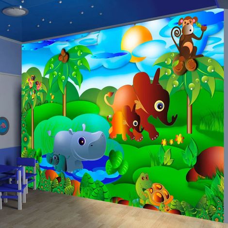 Papier peint famille d'animaux - 300 x 210 cm (1/4)
