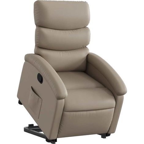 vidaXL Poltrona Alzapersona Reclinabile Cappuccino in Similpelle (1/5)