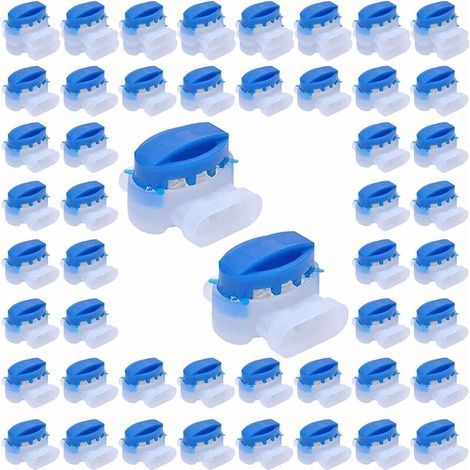 50 Pieces Resin-Filled Cable Connectors, 314 Connectors for Automower Robotic Lawnmower, Blue (1/5)