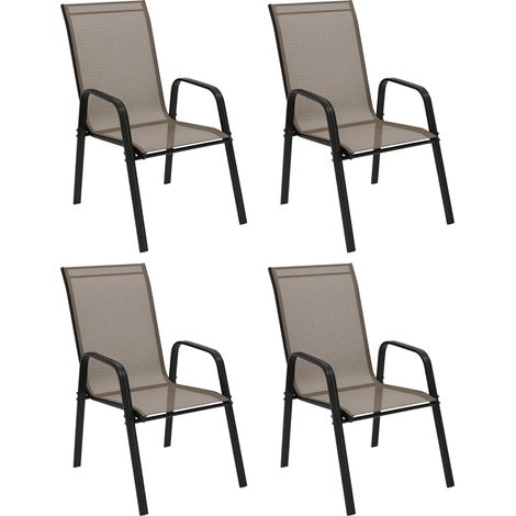 Set of Four Grey Stackable Mesh Chairs for Indoor and Outdoor Use (1/5)