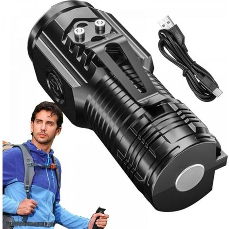 Petite lampe de poche à lumière forte, lampe de poche LED étanche, petite lampe de poche portable à haute luminosité, lampe de poche à lumière forte (1/4)