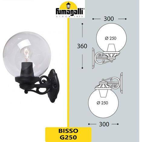 BISSO/G250 NERO TRASP E27 LED FILAMENTO 6,5W 2700K - Luce CALDA