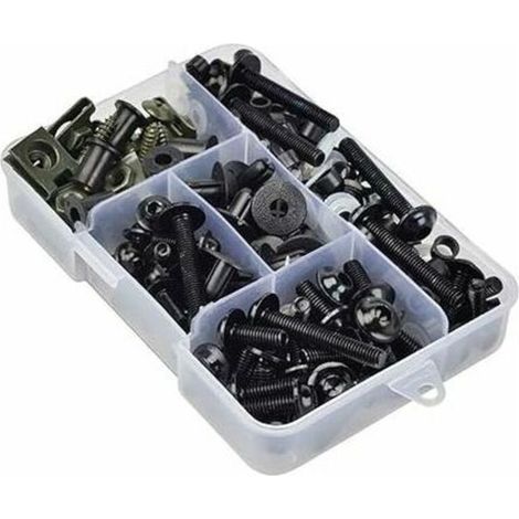 Set of 177 motorcycle fairing screws - For fairings - M6 M5 - Black (1/5)
