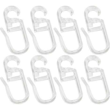 Lot de 50 crochets spéciaux pour rideaux de lit, anneaux de suspension, crochets universels pour rideaux coulissants, pour la maison-3.30X1.16X0.20CM (1/2)