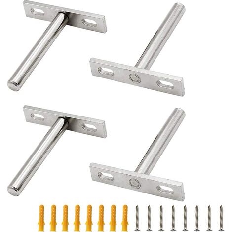 Luomorgo Lot 4 supports 7,6 cm (3 pouces) - Fixations invisibles et flottantes en bois - Vis et chevilles incluses (1/5)
