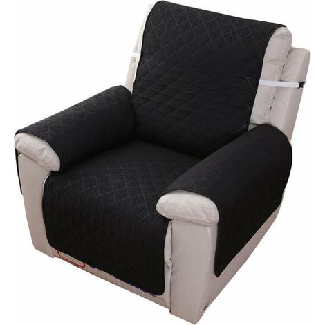 Housse Fauteuil Relax 1 Place, Housse de Canapé Protecteur Inclinable Imperméable pour Chambre (Noir 55200) (1/5)