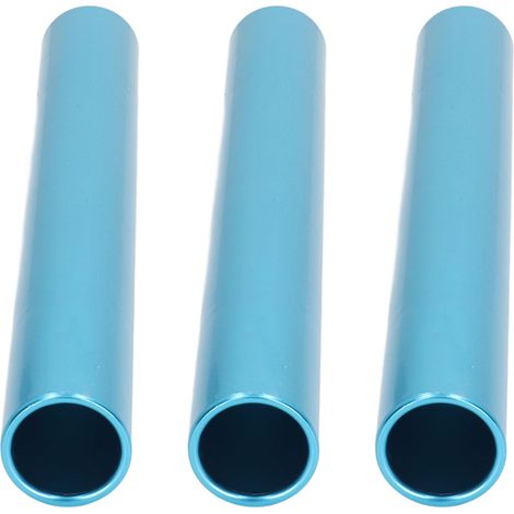 Lot de 3 bâtons de relais de compétition, couleur vive, en alliage d'aluminium ajouré, pour l'entraînement et la compétition (bleu). (1/5)