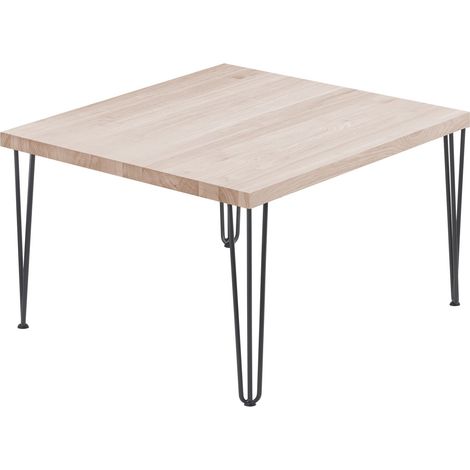 LAMO Manufaktur Esstisch Küchentisch, 60x60x47 cm (AxBxH), Creative, Roh / Rohstahl mit Klarlack, LKG-01-A-001-0000Cr
