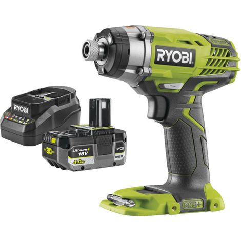 RYOBI Pack 18V OnePlus Cacciavite a percussione R18ID3-0 - 1 batteria 4.0Ah - 1 caricabatterie rapido 2.0Ah RC18120-140 (1/4)