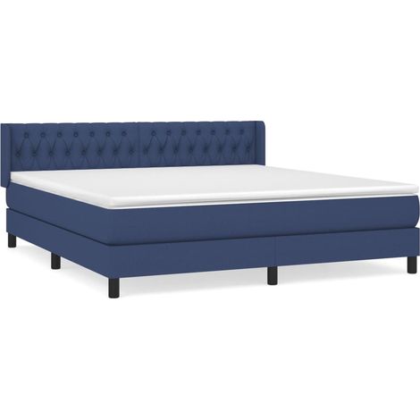 Maison Exclusive - Cama box spring con colchón tela azul 180x200 (1/5)