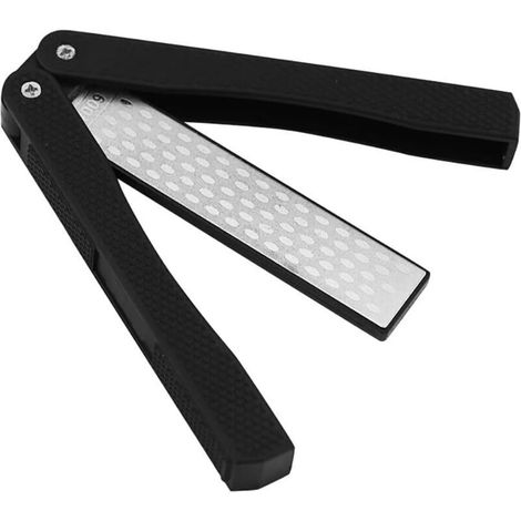 Messerschärfer, faltbarer Taschen-Diamantschleifstein, Körnung 400/600, doppelseitiger tragbarer Schleifstein für Camping, Kochen und Gartenarbeit. (1/4)