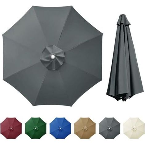Housse de rechange pour parasol 2 m, 2,5 m, 2,7 m, 3 m, 6/8 baleines, housse de parasol de jardin, toile de parasol déportée, housse de remplacement pour cour, jardin, plage, piscine (1/4)