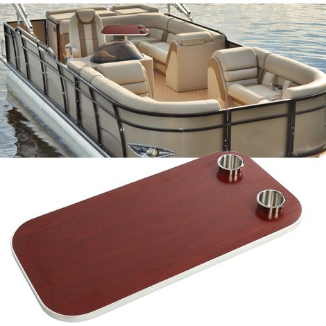 Accessoires pour camping-cars et yachts : table à manger en bois massif 800 x 400 mm avec plateau amovible et table basse avec deux porte-gobelets. Convient aux camping-cars, yachts, caravanes, terras (1/5)