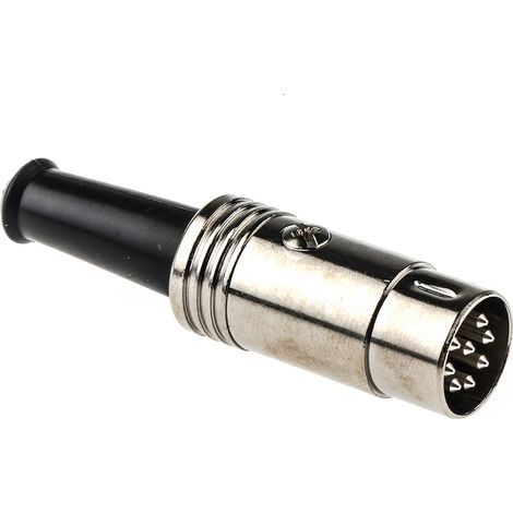 Connecteur DIN RS PRO, 8 contacts, Mâle, Montage sur câble, A souder ( Prix pour Paquet de 5 ) (1/2)