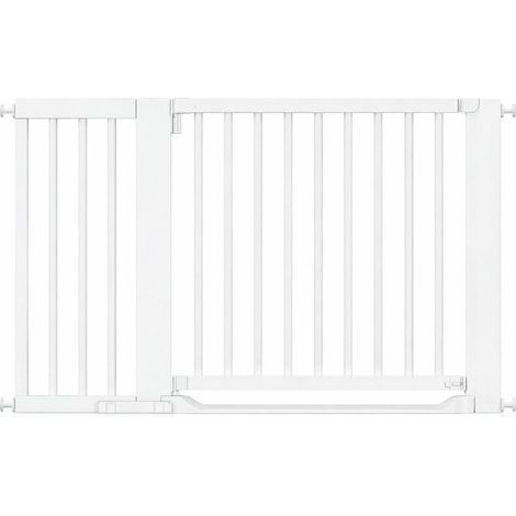 Safetots Wooden Heritage Flat Step Gate, White, 125cm - 133cm