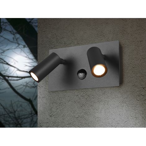 LED Außenwandleuchte TUNGA 2-flammig mit Bewegungsmelder, Anthrazit, Breite 23cm (1/5)