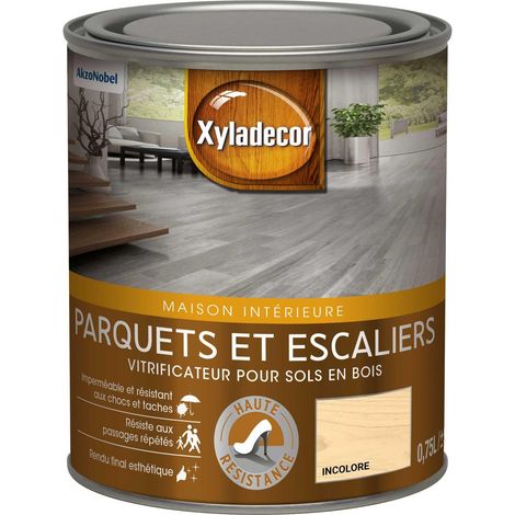 Vitrificateur pour sols intérieurs en bois - Parquet et Escalier - aspect satin incolore 0,75 L - Xyladecor