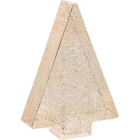 Albero di Natale luminoso in metallo traforato, led bianco caldo per decorazioni (1/4)