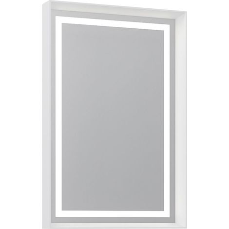 Dekorativer Holzspiegel "Craft 60 x 90 v2" – 60 x 10 x 90 cm – Mattweiß (1/3)