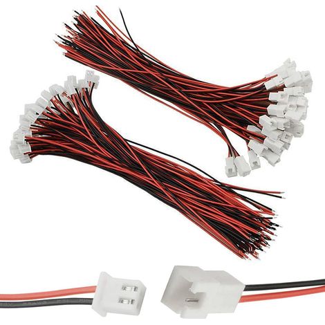 100 Stück (50 Paare) JST XH 2,54 mm Stecker, 2-poliger JST PH Stecker und Buchse mit 200 mm Kabel, für LED-Lampenstreifen, RC-Spielzeugbatterie, kompatibel mit JST PH (1/5)