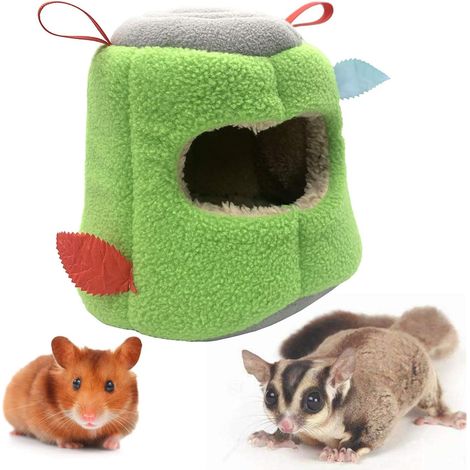 Nid d'oiseau chaud pour l'hiver, cabane-niche/hamac suspendu, maisonnette/lit douillet pour oiseaux de compagnie comme les perruches (vert) (1/4)