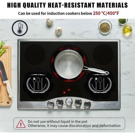 Tapis protection plaque induction silicone - 3, 25cm forme fleur anti-rayure cuisine cuisson - Noir Aucuneary (1/5)