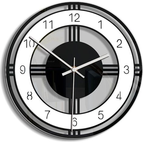 Horloge Murale Style Nordique Silencieuse en Acrylique Transparent - Design épuré et Contemporain pour la Décoration d'Intérieur - Fonctionne sur Pile