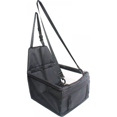 Sac de transport en tissu Oxford pour chiens, siège auto respirant et lavable, sac de transport pliable pour animaux de compagnie, convient aux petits animaux, taille stable une fois déplié (noir). (1/5)