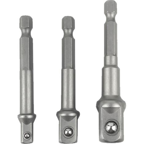 Adaptateur de douille hexagonale 65 mm, jeu de 3 tailles (1 de chaque), tige de connexion carrée à six pans, embout pour clé à choc et perceuse électrique, édition spéciale Mexique. (1/5)