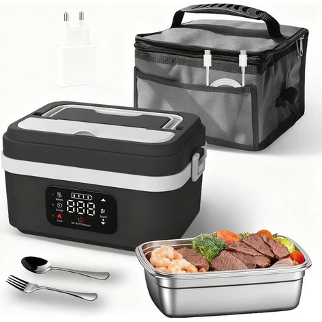 Lunch box chauffante 1 L en inox avec 6 températures réglables et écran LED (1/5)