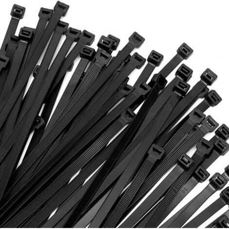 Collier Serrage Plastique100mm x 2.5mm, 100 pièces Colliers Noir Long, Serre Cable Plastique Grand, Attaches de Cable Nylon (1/4)