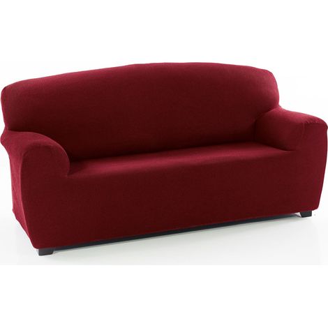 Housse de canapé 2 Places élastique Universelle de 140 à 180 cm Modèle Reale Bordeaux Protecteur en Tissu Jacquard Toucher Coton (1/5)