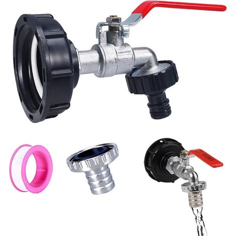 Tank Tap 1000L, Aluminium Alloy Tank Adapter, S60X6 IBC Tap Garden Tap (1/5)