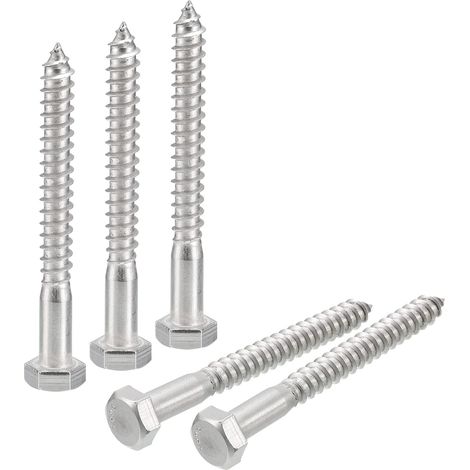 10pcs Hex Tête Retard Vis Boulons 5/16" X 3" 304 Inox Acier (1/5)