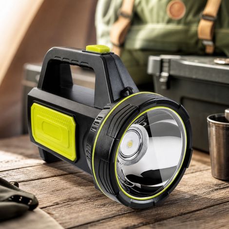 Lampe torche puissante 800 lumens, LED COB XPG-2, batterie 5000mAh autonomie 8h, étanche ABS robuste, idéale pour chantier et secours (1/4)