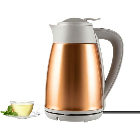 Bouilloire électrique thermique sous vide 1,5 L, 1350 W chauffage rapide, 8 h isolation physique, écran LED, anti-basculement & arrêt auto, sans BPA, acier inox 304, pour maison, bureau, dortoir, Or (1/5)