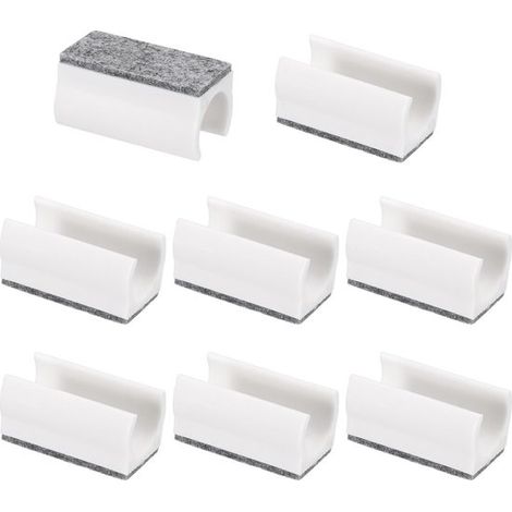 Protectores rectangulares de 19 mm para patas de sillas con almohadilla fieltro, 8 piezas, deslizan suavemente, Protectores muebles suelos madera (1/5)