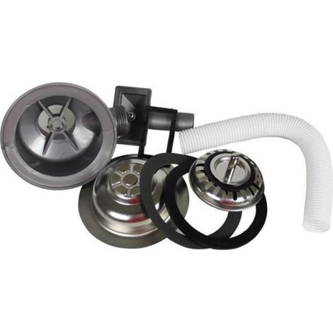 Évier avec panier en acier inoxydable 110 mm pp+PVC+304 Bonde et panier (1/4)