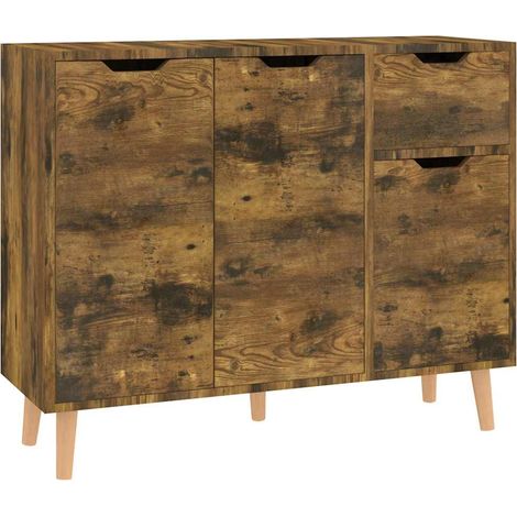 Sideboard/Anrichte/Buffet Räuchereiche 90x30x72 cm Holzwerkstoff LXWW309847 (1/5)