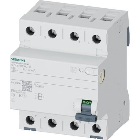 Interruptor Siemens SENTRON 5SV3 tipo B 30 mA 40 A