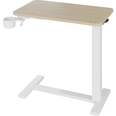Table de lit, hauteur réglable, design mobile, Naturel (1/2)
